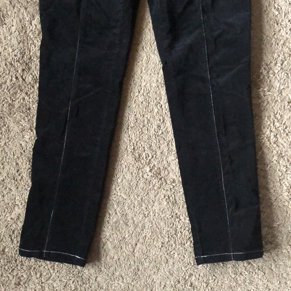 Urban Outfitters Black Velvet White Top Stitching Utility High Rise Pants 8 - Picture 3 of 9